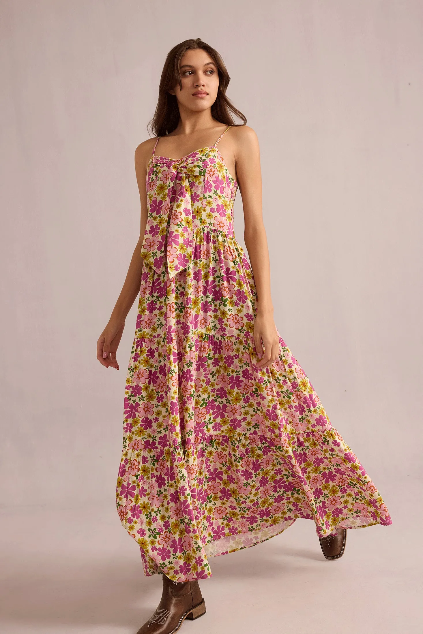 Jocelyn Joy Floral Dress In Pink sold by Myra Bag product image thumbnail 4