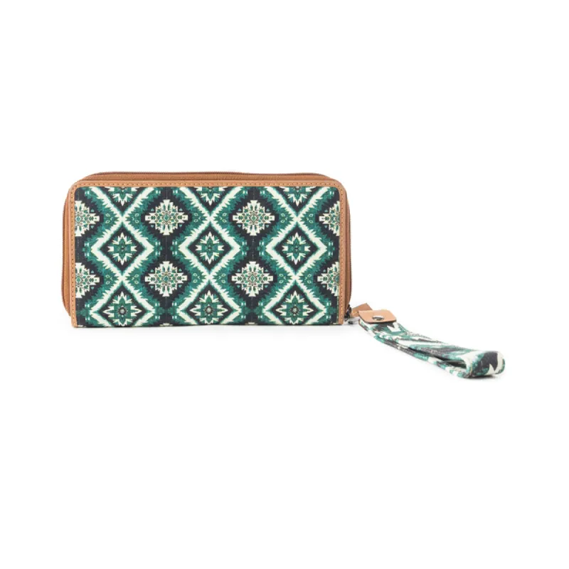 Desert Diamond Wallet In Green sold by Myra Bag