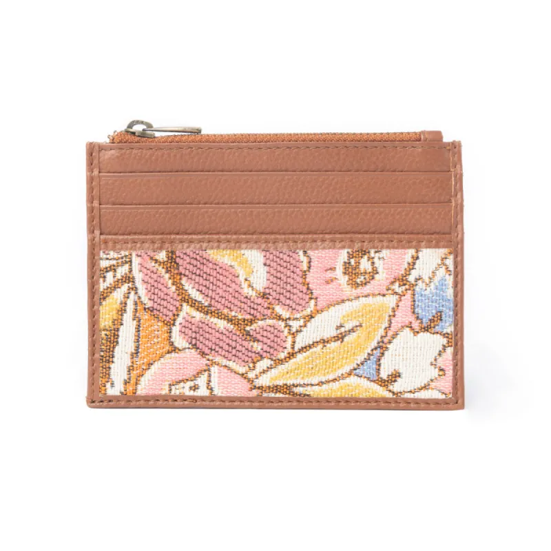 Pastel Desert Sunrise Credit Card Holder In Pink and Brown sold by Myra Bag