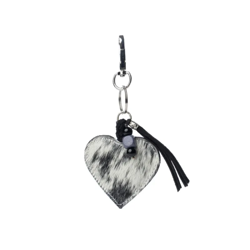 Grateful Heart Bag Charm In Black and White sold by Myra Bag