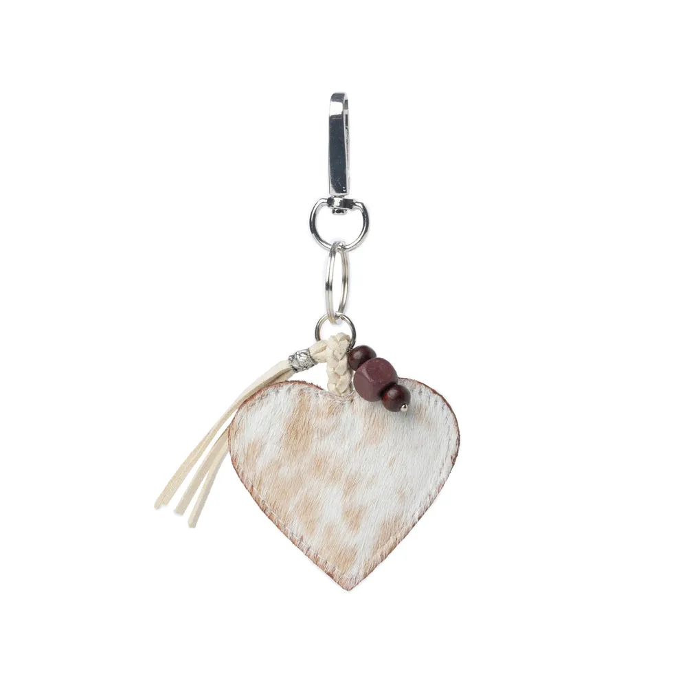 Grateful Heart Bag Charm In Brown and White sold by Myra Bag