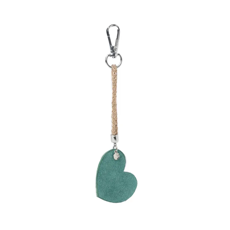 Pearls Hold My Heart Bag Charm In Green sold by Myra Bag