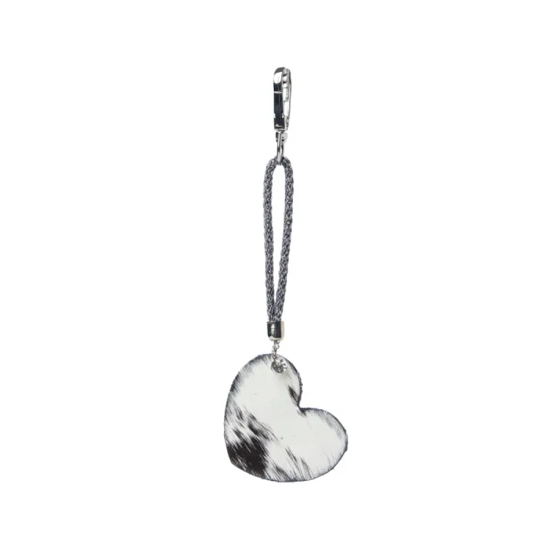 Pearls Hold My Heart Bag Charm In Black sold by Myra Bag