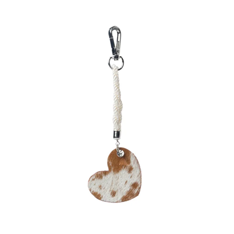 Pearls Hold My Heart Bag Charm In Brown sold by Myra Bag