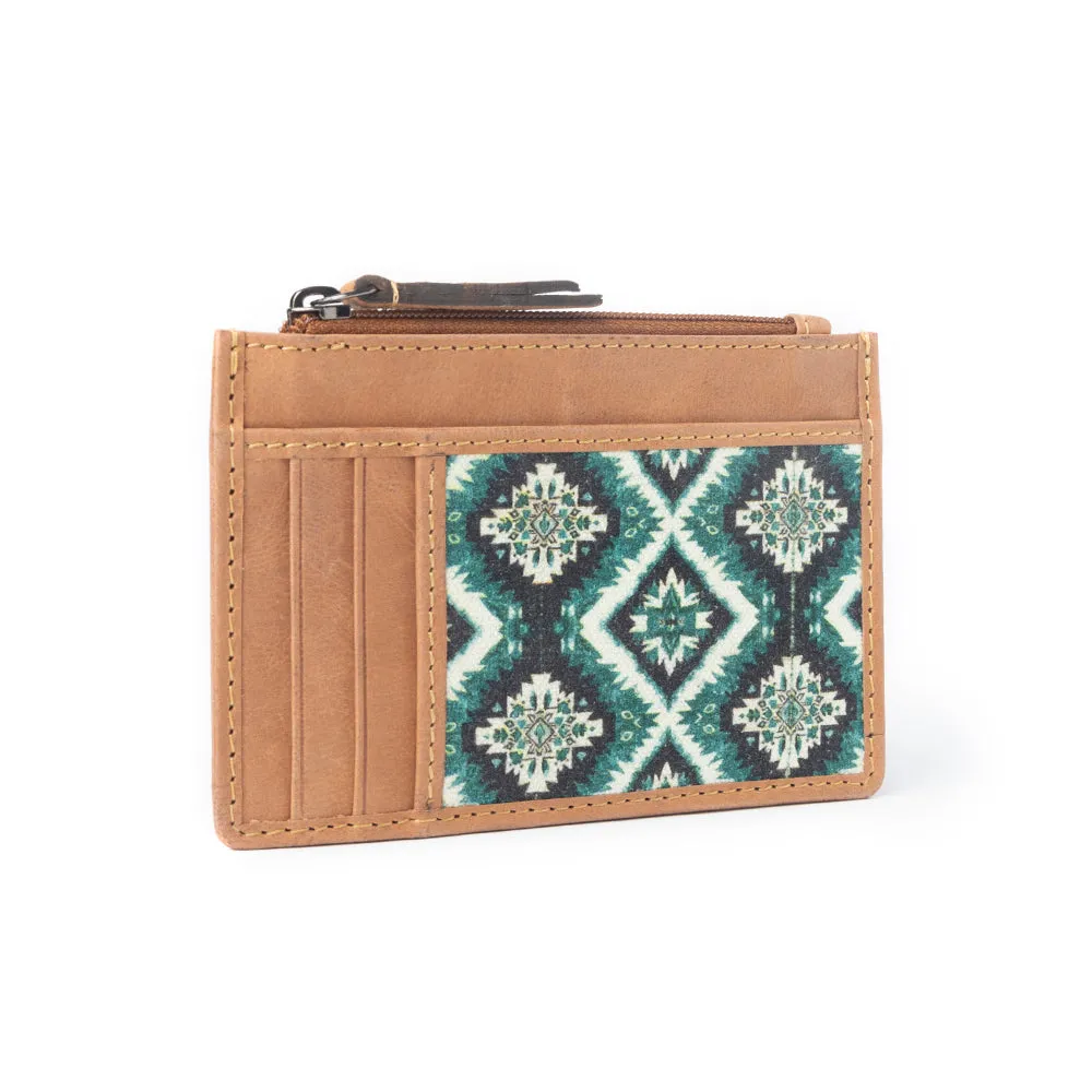 Desert Diamond Credit Card Holder In Brown and Green sold by Myra Bag product image thumbnail 2