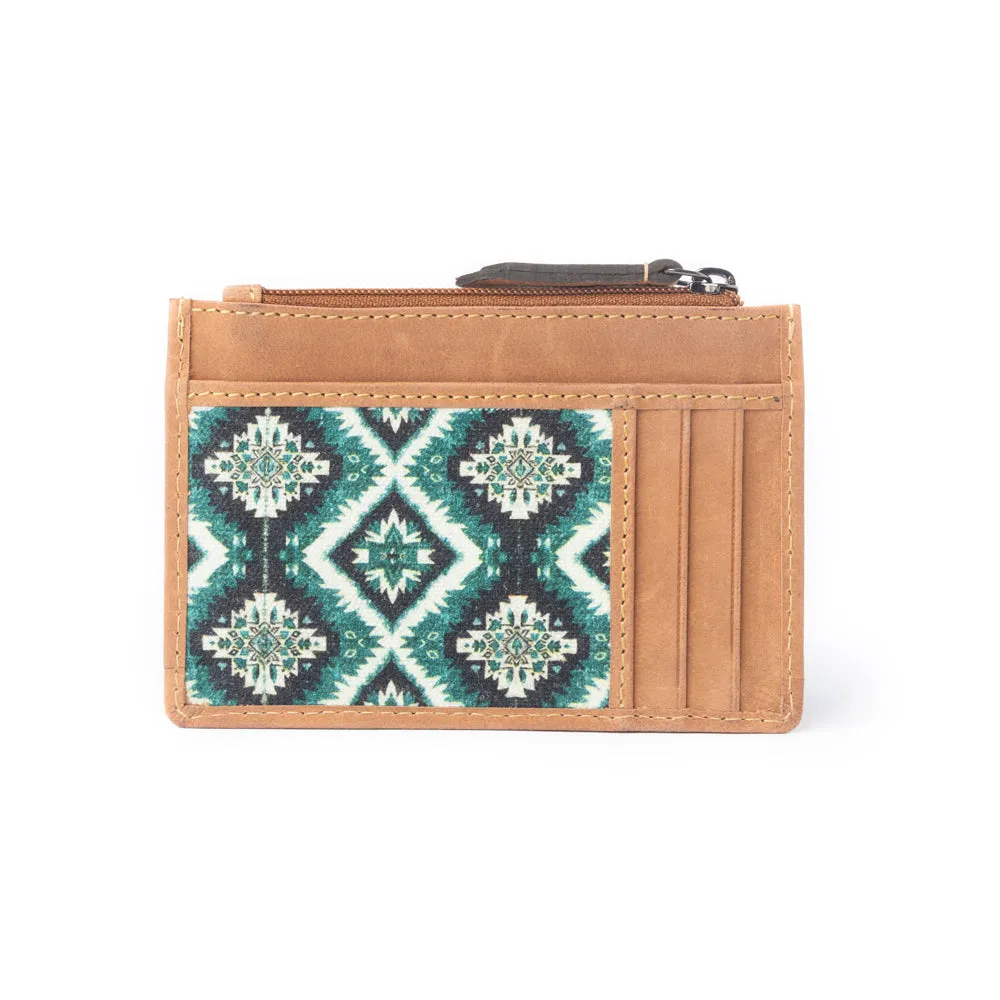 Desert Diamond Credit Card Holder In Brown and Green sold by Myra Bag product image thumbnail 3