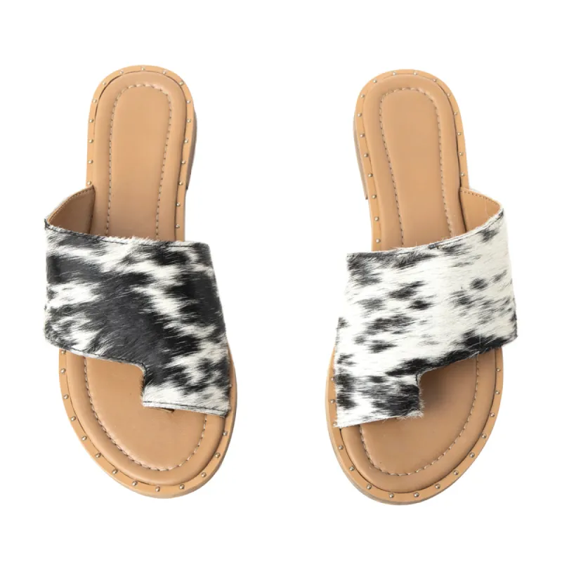 Kimmee Trail Sandal In Black and White sold by Myra Bag
