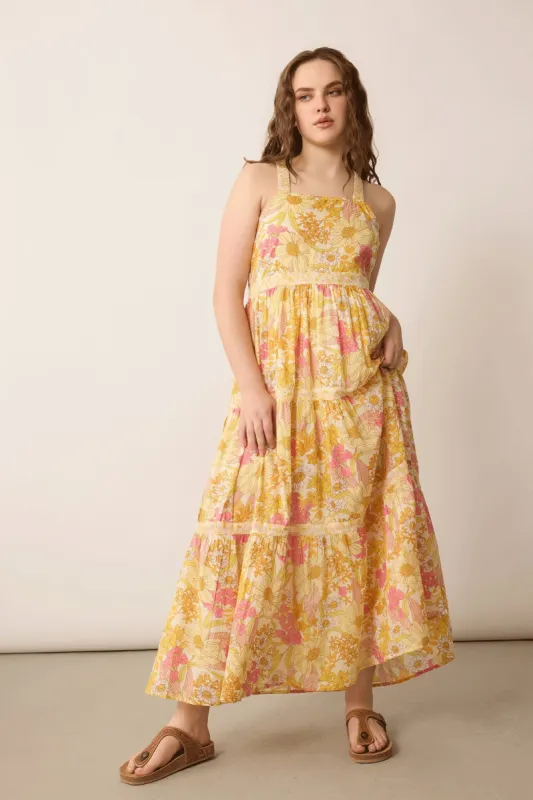 Adelaide Blossom Dress In Yellow sold by Myra Bag