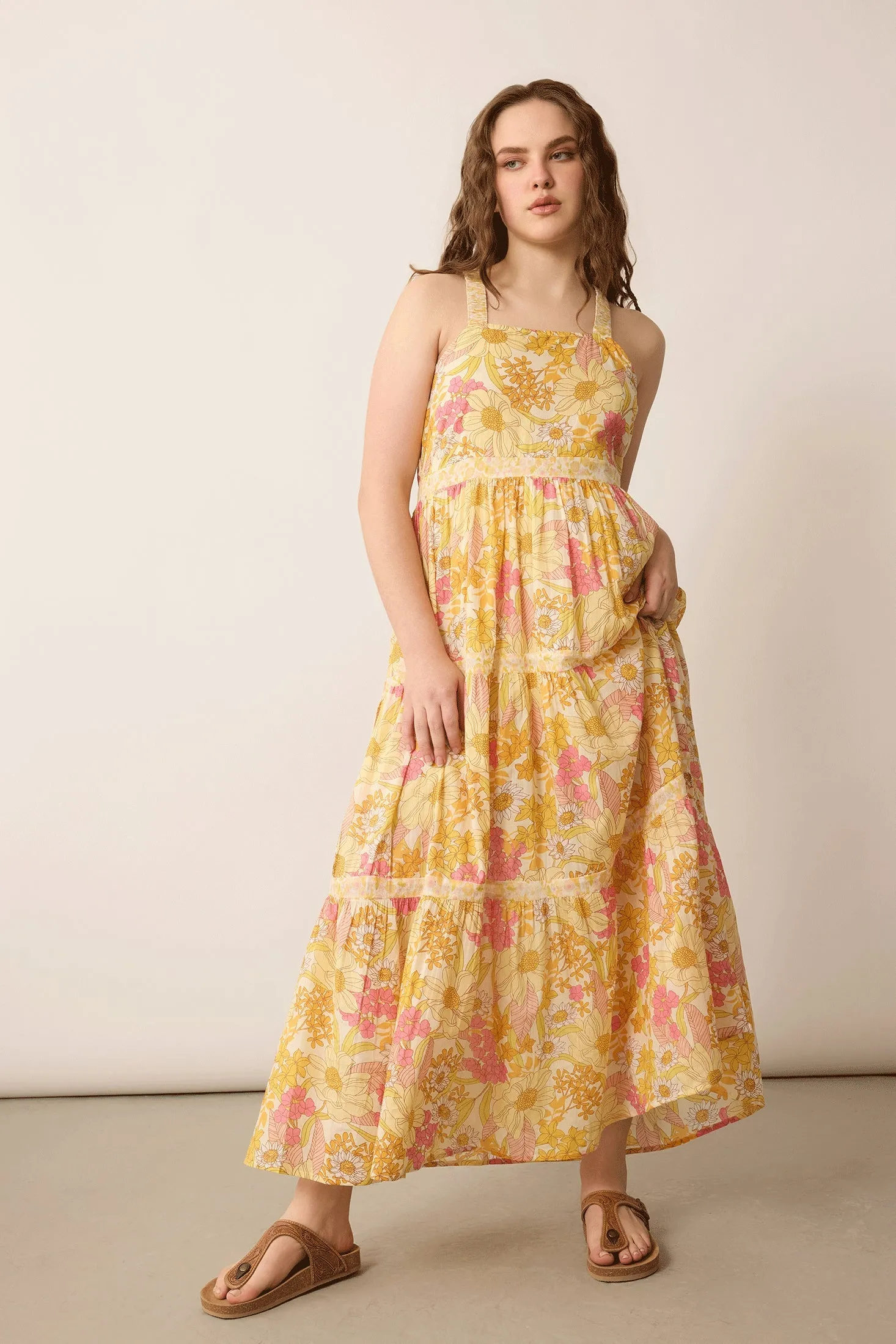Adelaide Blossom Dress In Yellow sold by Myra Bag