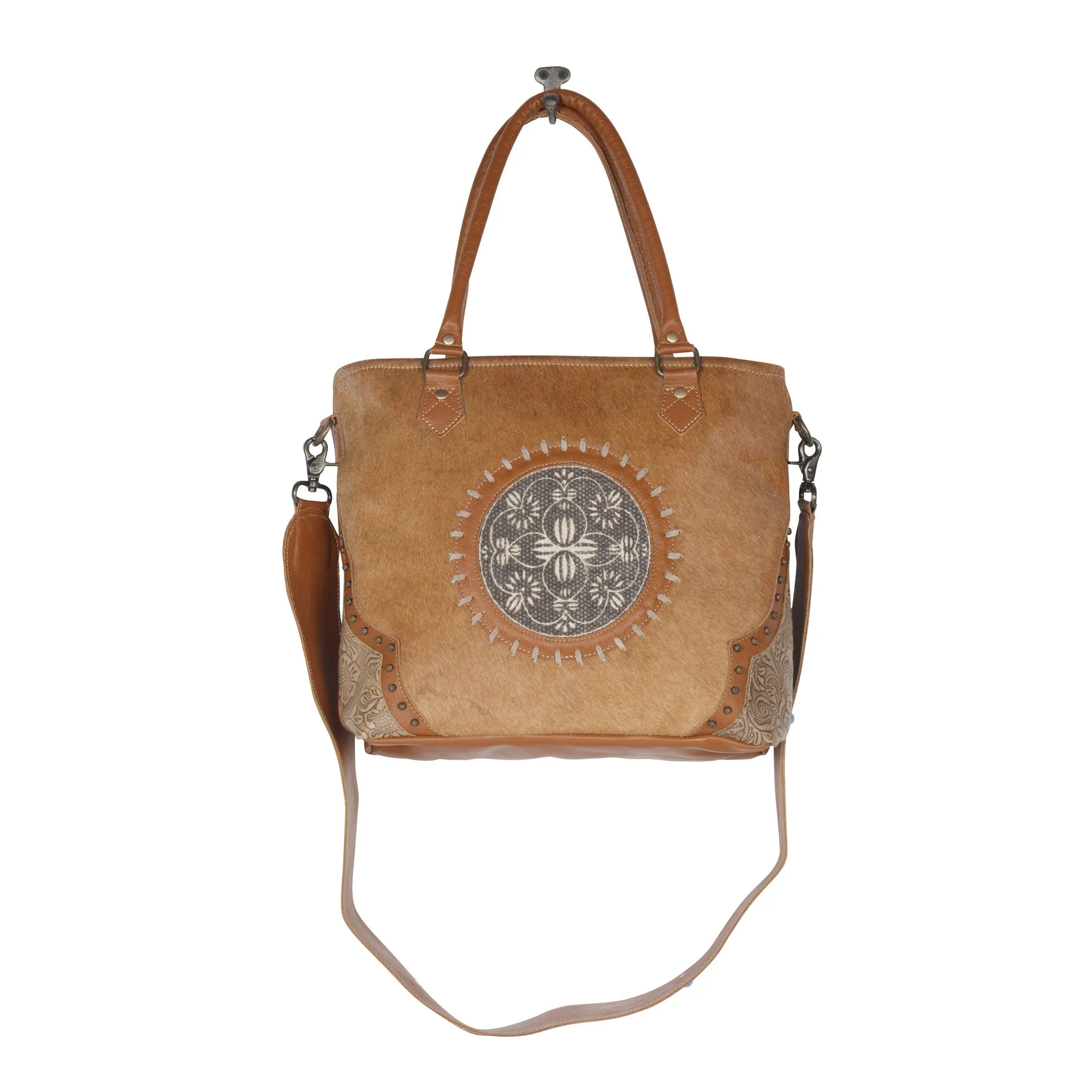Vintage Cottegecore Leather & Hairon Bag sold by Myra Bag product image thumbnail 4