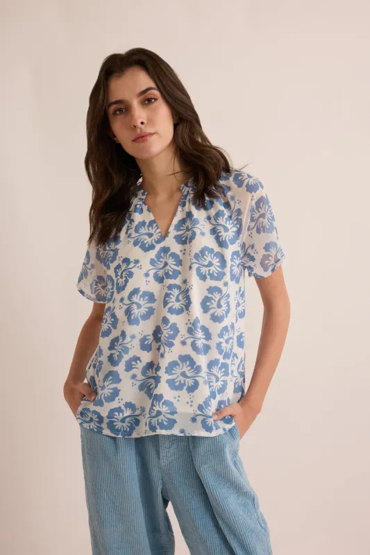 Love of Lydia Floral Top In Blue sold by Myra Bag