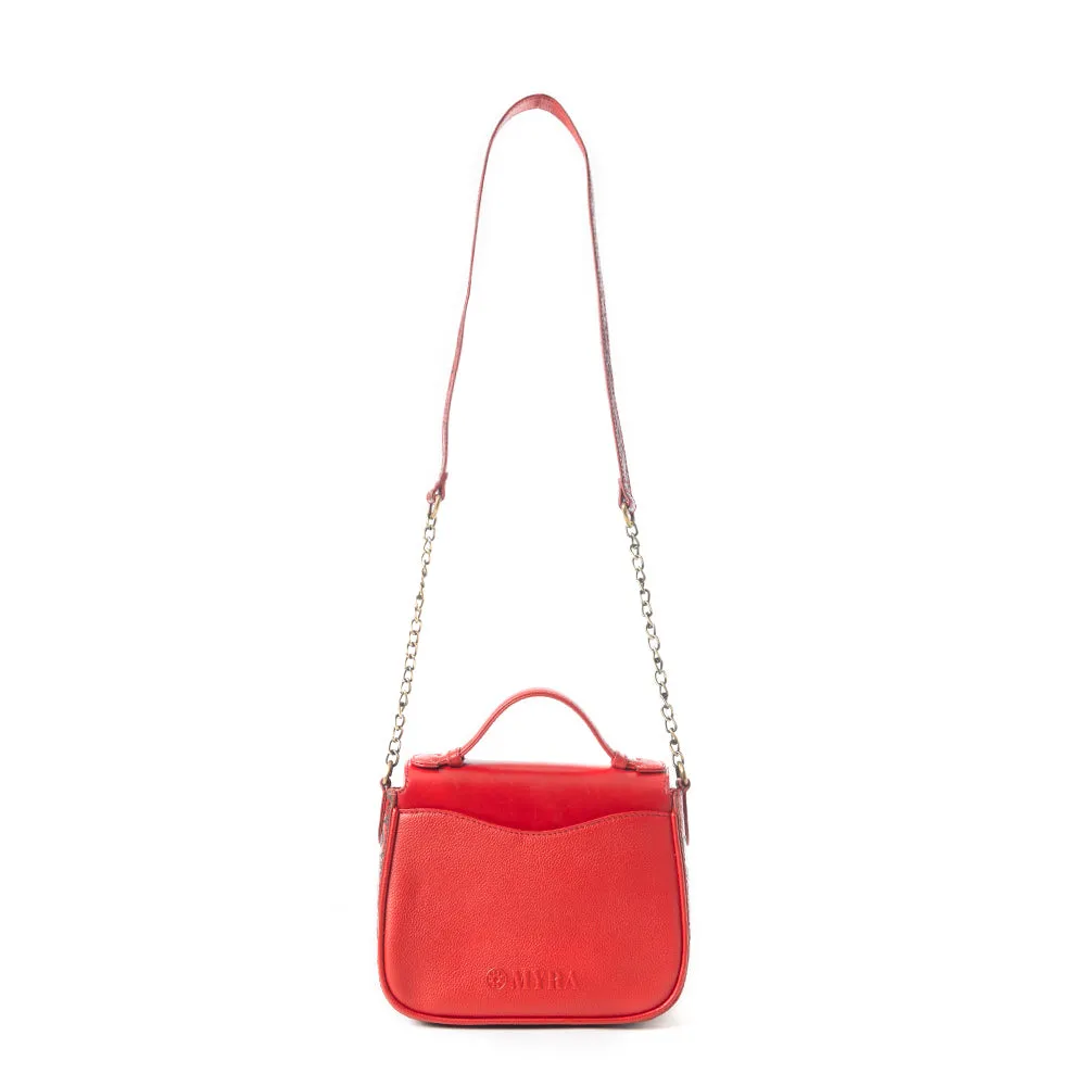 Sapphire Scroll Shoulder Bag In Red sold by Myra Bag product image thumbnail 3