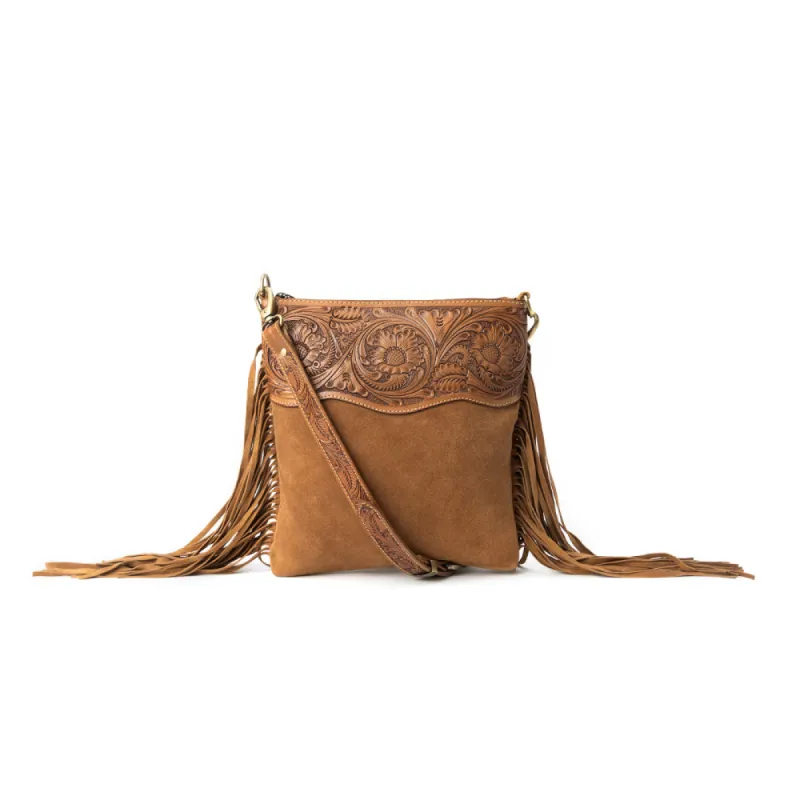Western Meadows Crossbody Bag In Dark Brown sold by Myra Bag