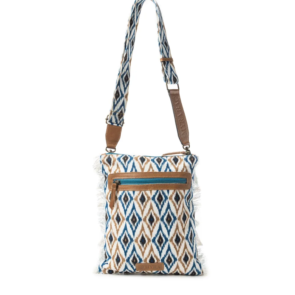 Beautiful Tapestry Crossbody Bag In Blue sold by Myra Bag product image thumbnail 4