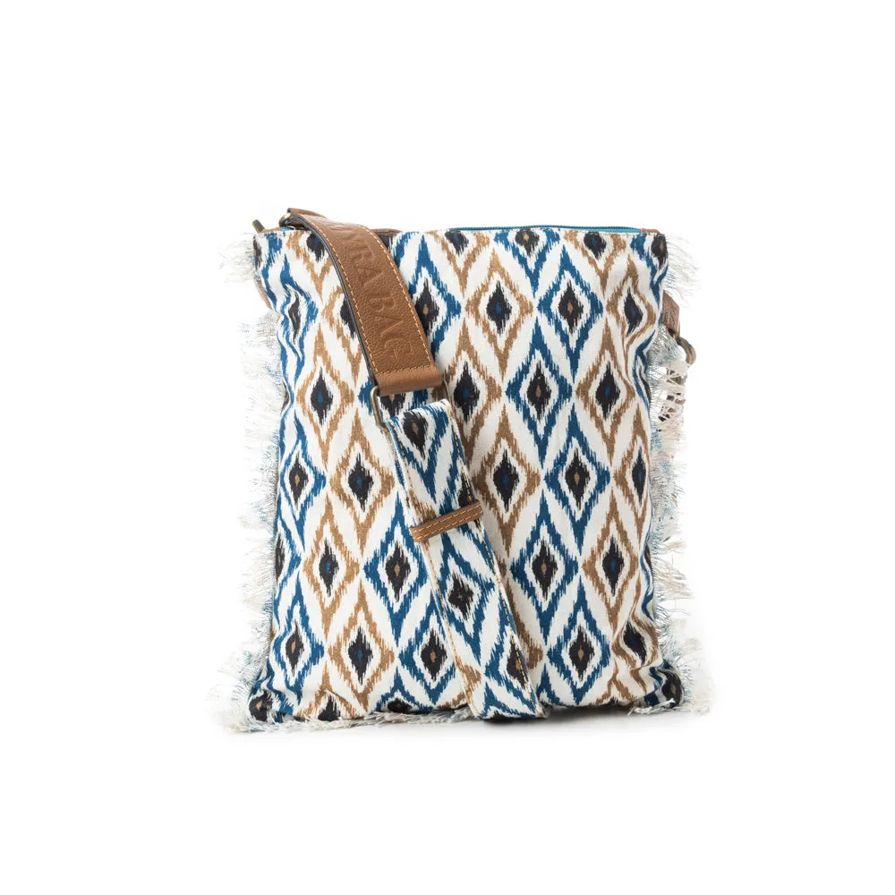 Beautiful Tapestry Crossbody Bag In Blue sold by Myra Bag