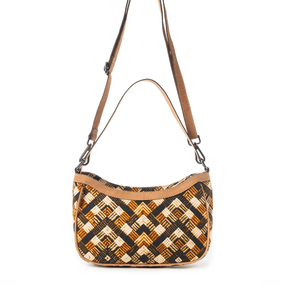 Harvest Chevron Crossbody Bag In Brown sold by Myra Bag