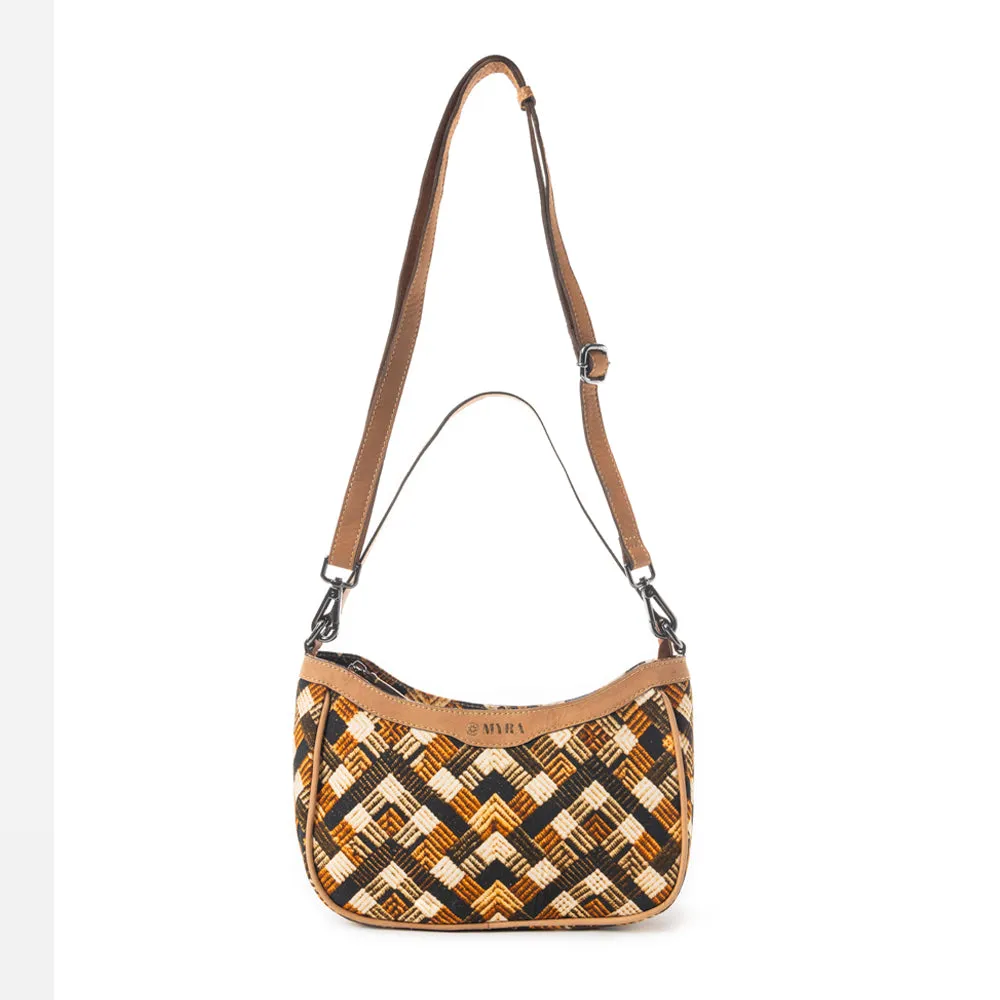 Harvest Chevron Crossbody Bag In Brown sold by Myra Bag product image thumbnail 2