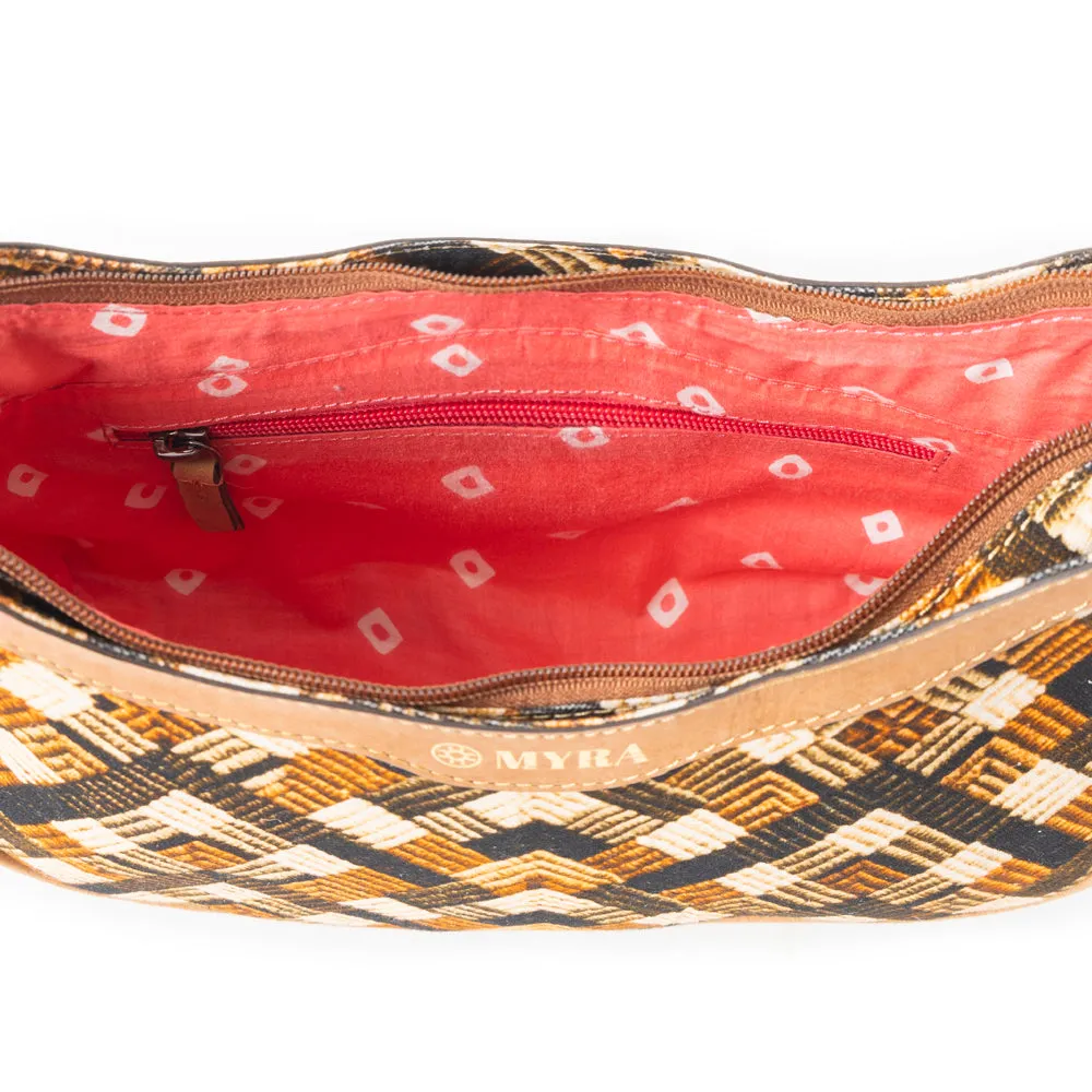 Harvest Chevron Crossbody Bag In Brown sold by Myra Bag product image thumbnail 5