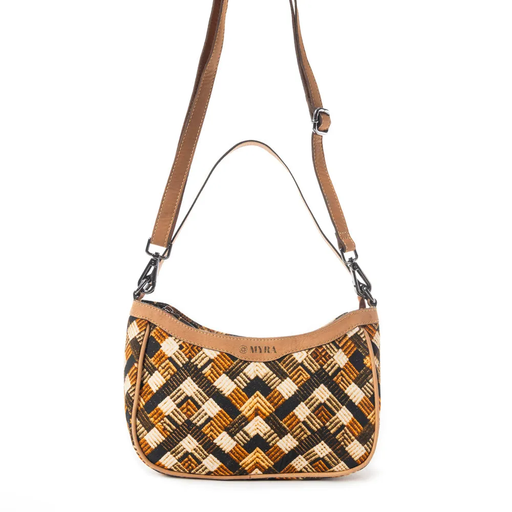 Harvest Chevron Crossbody Bag In Brown sold by Myra Bag product image thumbnail 3
