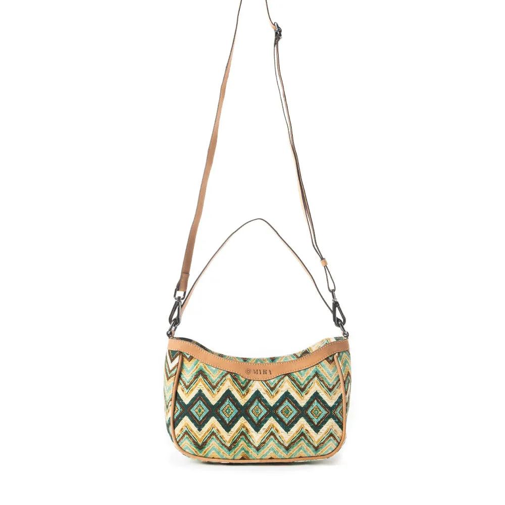 Harvest Chevron Crossbody Bag In Green sold by Myra Bag product image thumbnail 2