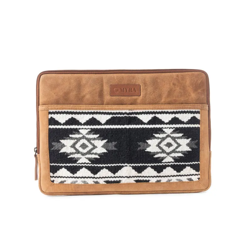 Minerva Prairie Laptop Case In Black And Brown sold by Myra Bag