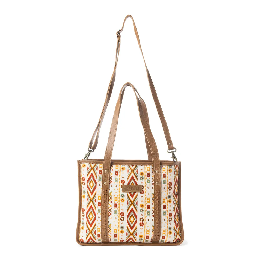 Mesa Flight Tote Bag In Red & Brown sold by Myra Bag product image thumbnail 2