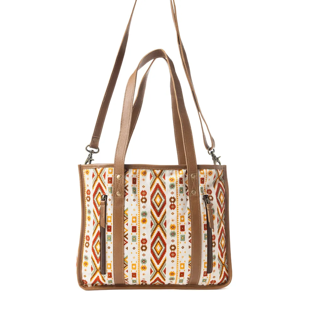 Mesa Flight Tote Bag In Red & Brown sold by Myra Bag product image thumbnail 4