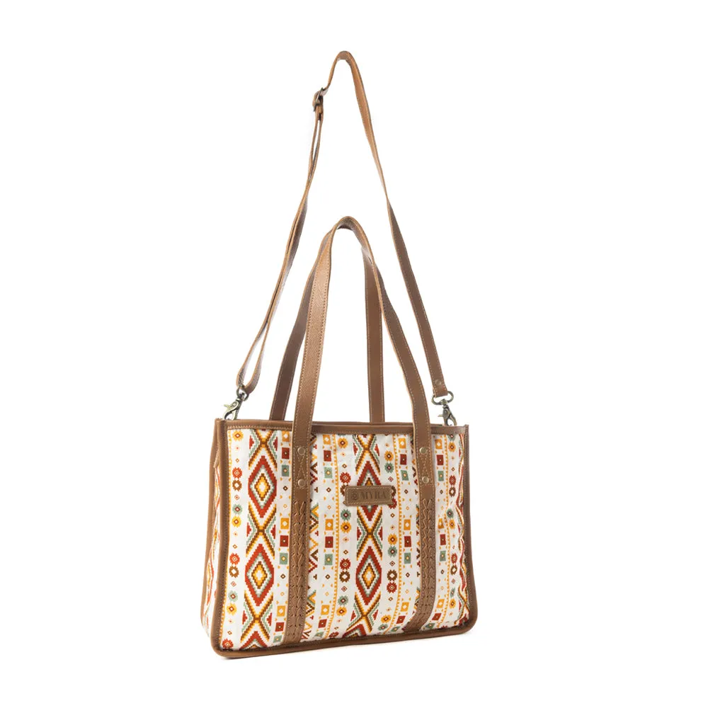 Mesa Flight Tote Bag In Red & Brown sold by Myra Bag product image thumbnail 5