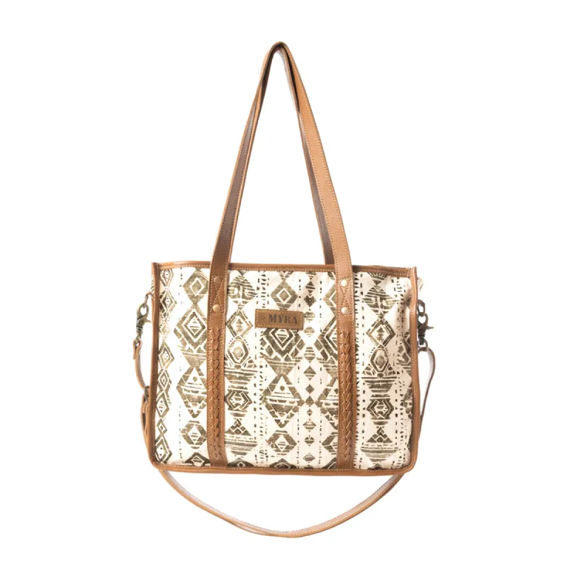 Mesa Flight Tote Bag In Brown & Gray sold by Myra Bag