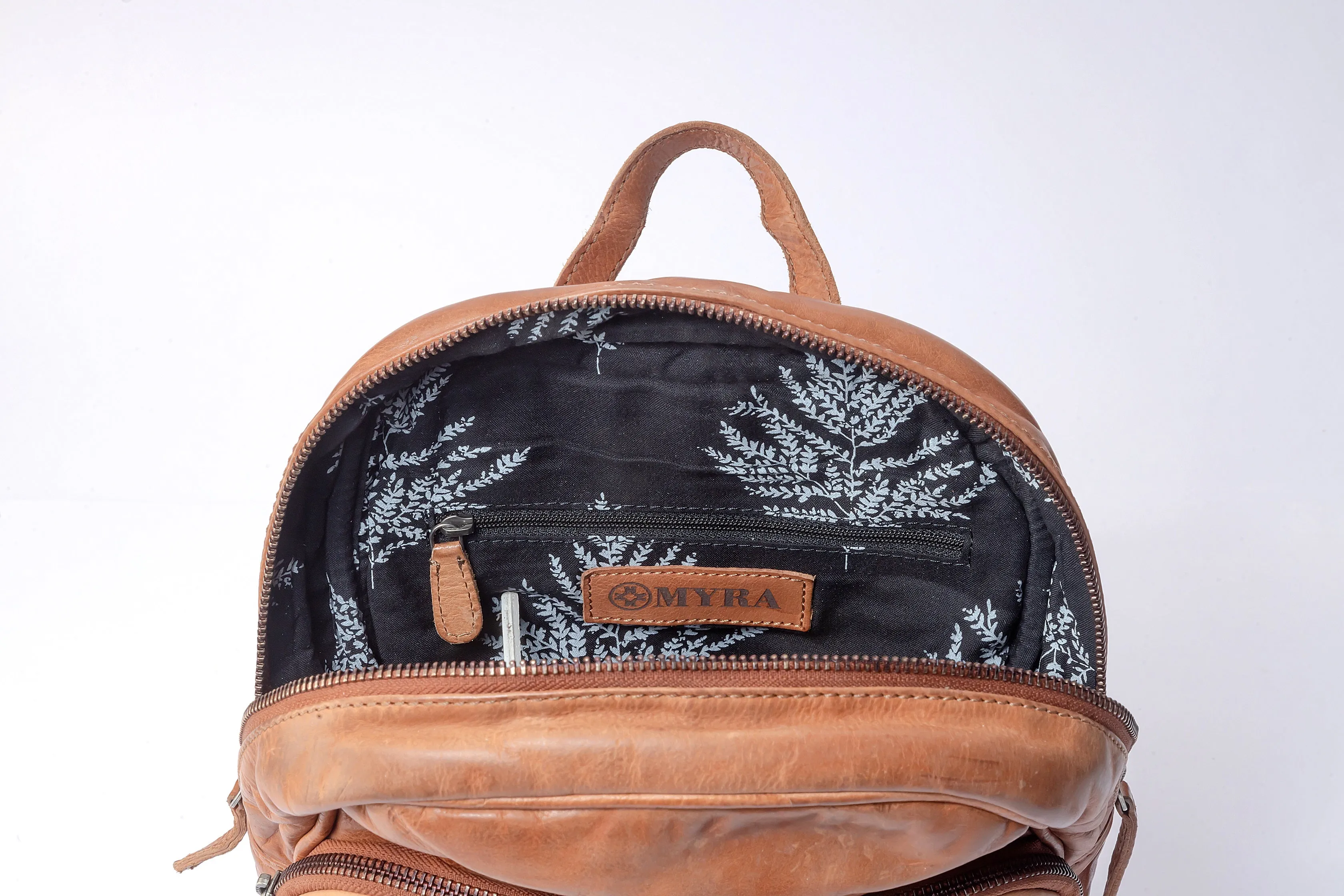 Roaming Traveller Backpack In Tan sold by Myra Bag product image thumbnail 4