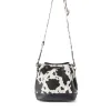 Ranch Holstein Heritage Bucket Bag In Black & White sold by Myra Bag
