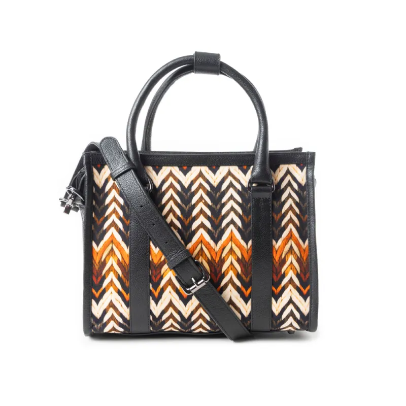 Nuevas Vistas Crossbody Bag In Black And Orange sold by Myra Bag