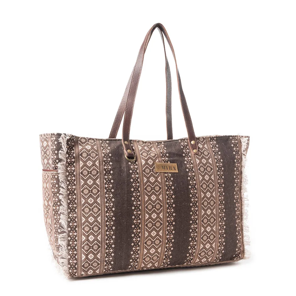 Tribal Spirit Adventure Weekender Bag In Brown sold by Myra Bag product image thumbnail 2