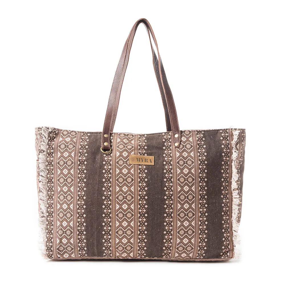 Tribal Spirit Adventure Weekender Bag In Brown sold by Myra Bag