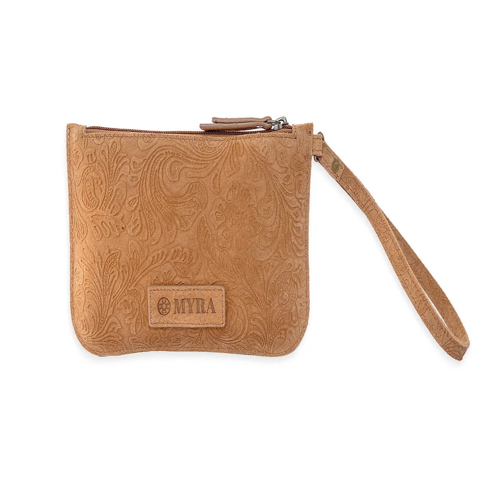 Heritage Scroll Clutch Bag In Brown sold by Myra Bag product image thumbnail 3