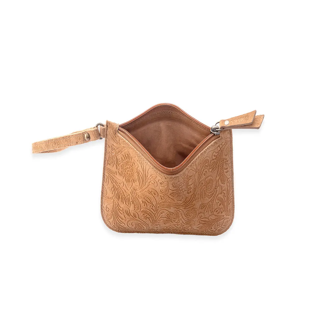 Heritage Scroll Clutch Bag In Brown sold by Myra Bag product image thumbnail 4