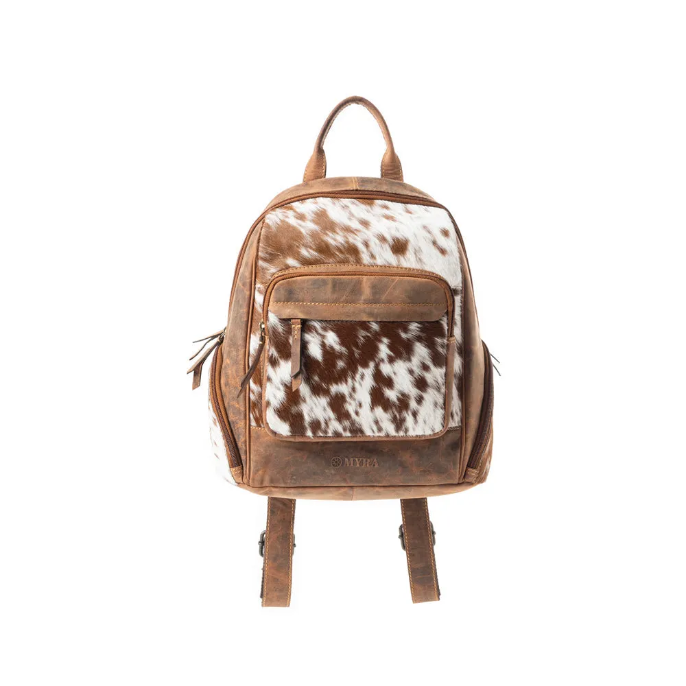 Mountain Range Backpack In Brown and White sold by Myra Bag product image thumbnail 4