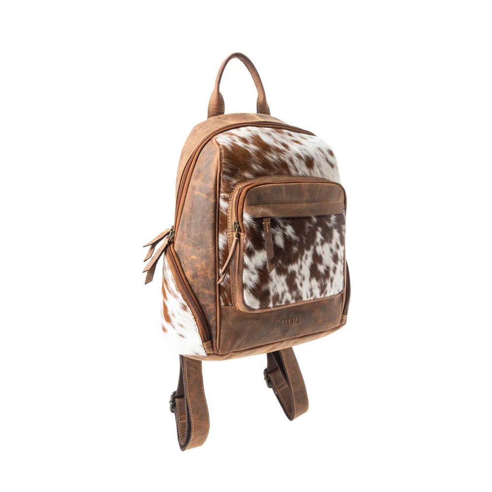 Mountain Range Backpack In Brown and White sold by Myra Bag product image thumbnail 3