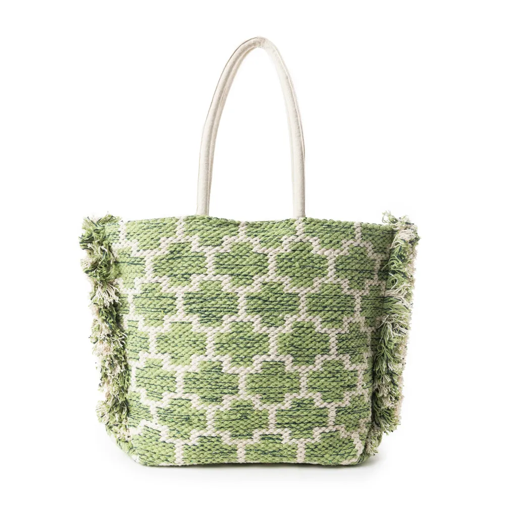 Garden Lattice Carryall Tote Bag In green sold by Myra Bag