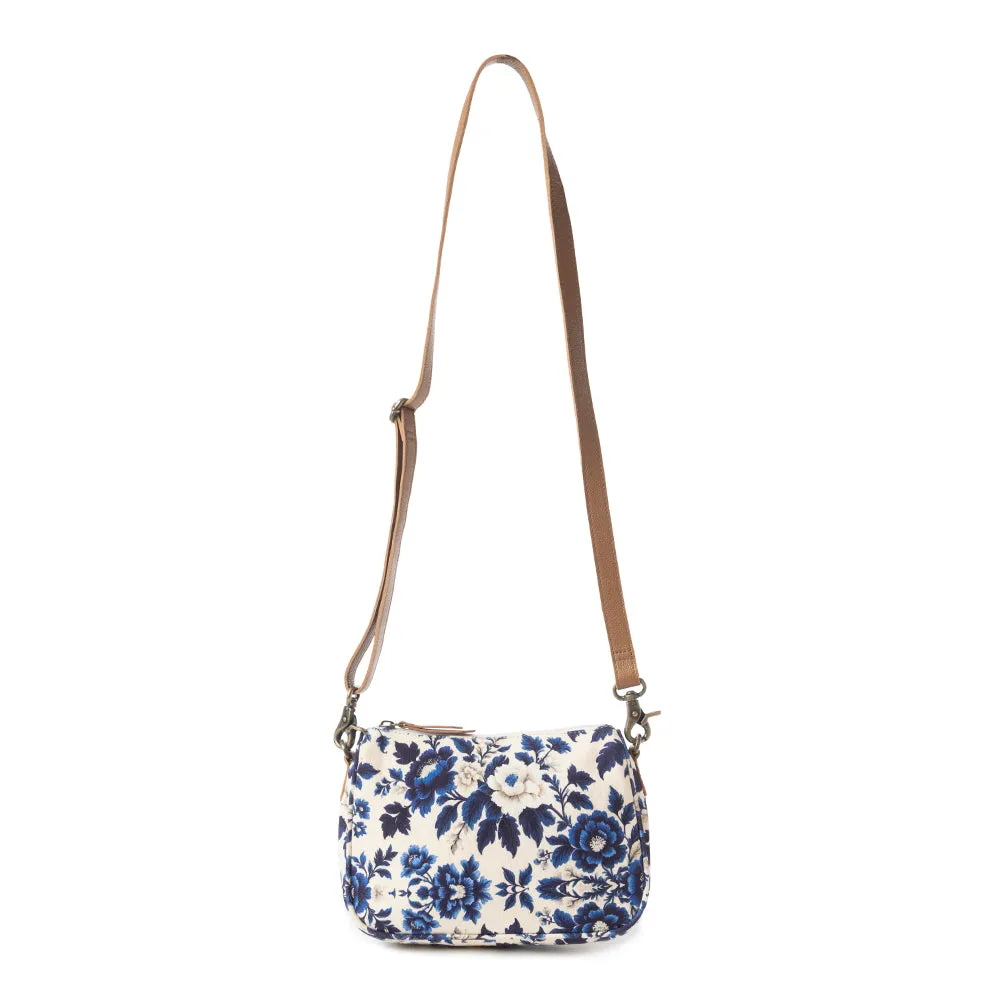 Cottage Rose Crossbody Bag In Blue sold by Myra Bag