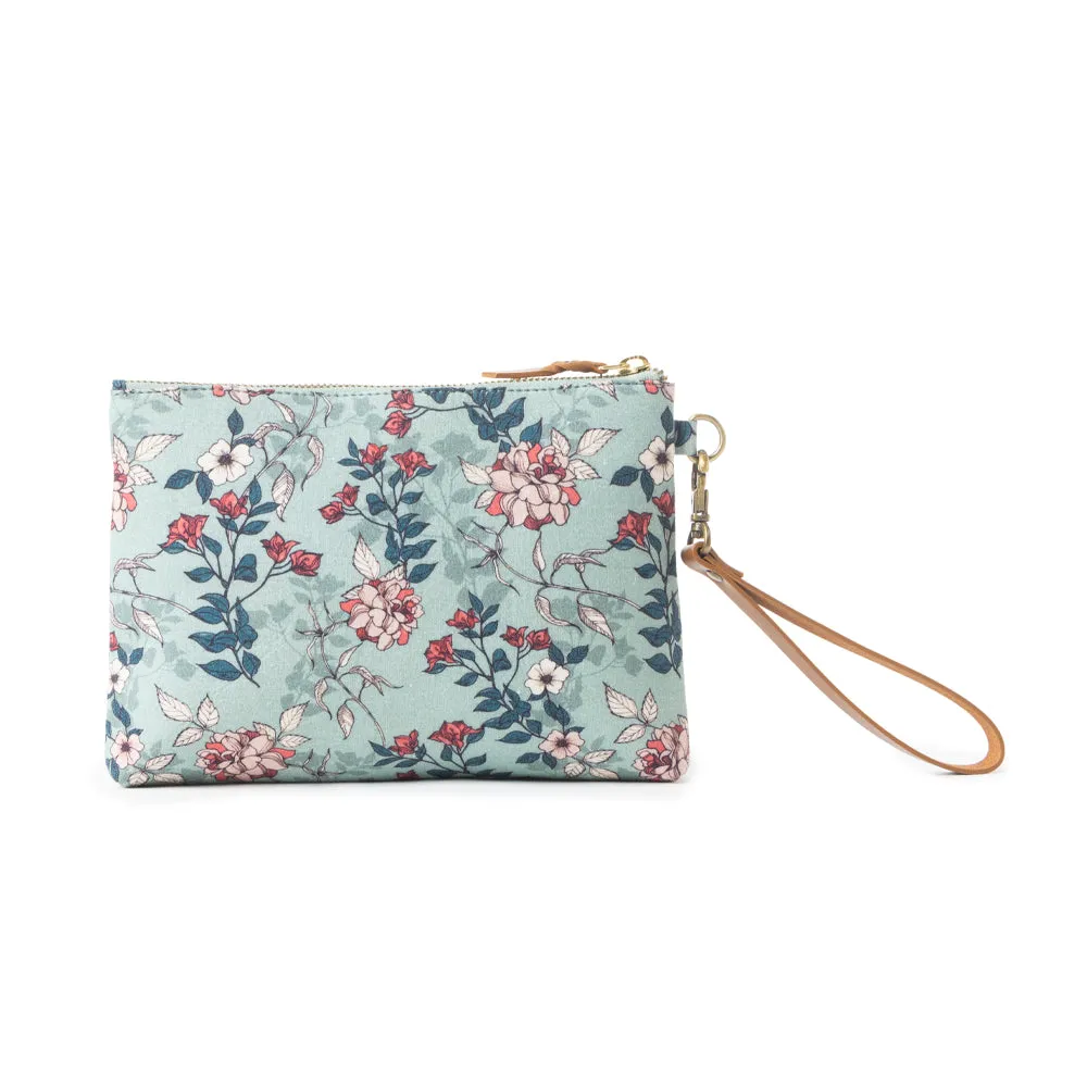 Peace & Serenity Blossoms Clutch Bag In Blue sold by Myra Bag