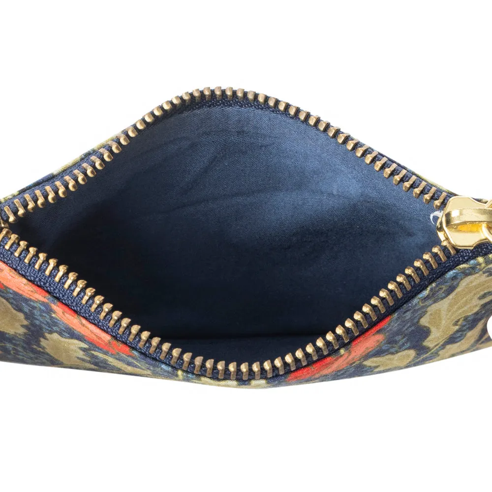 Red Blossoms Coin Purse In Blue sold by Myra Bag product image thumbnail 4