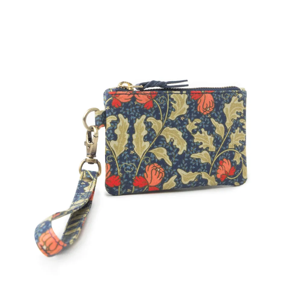 Red Blossoms Coin Purse In Blue sold by Myra Bag product image thumbnail 2