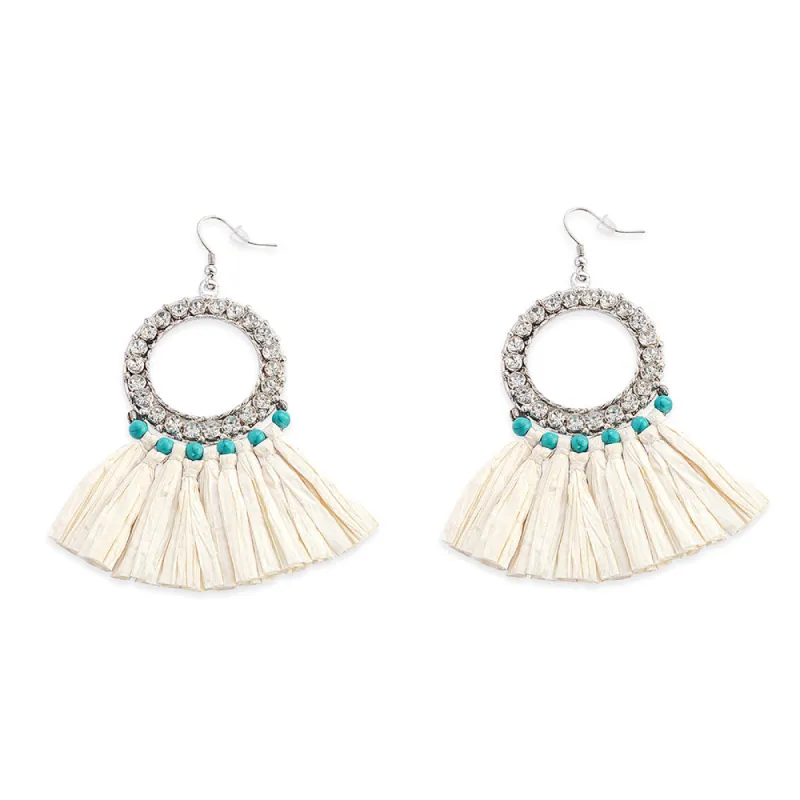 Cornbrush Dancers Earrings In White sold by Myra Bag