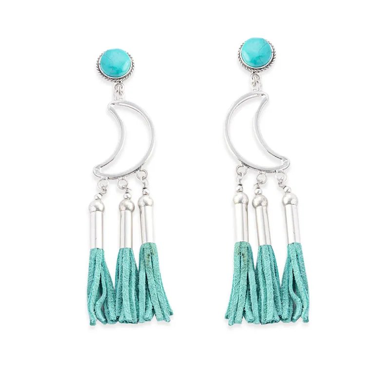Radiant Moon Earrings In Blue sold by Myra Bag