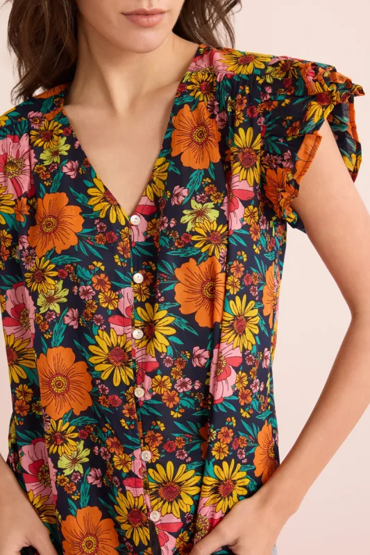 Zoe & Zinnia Floral Top In Multicolor sold by Myra Bag