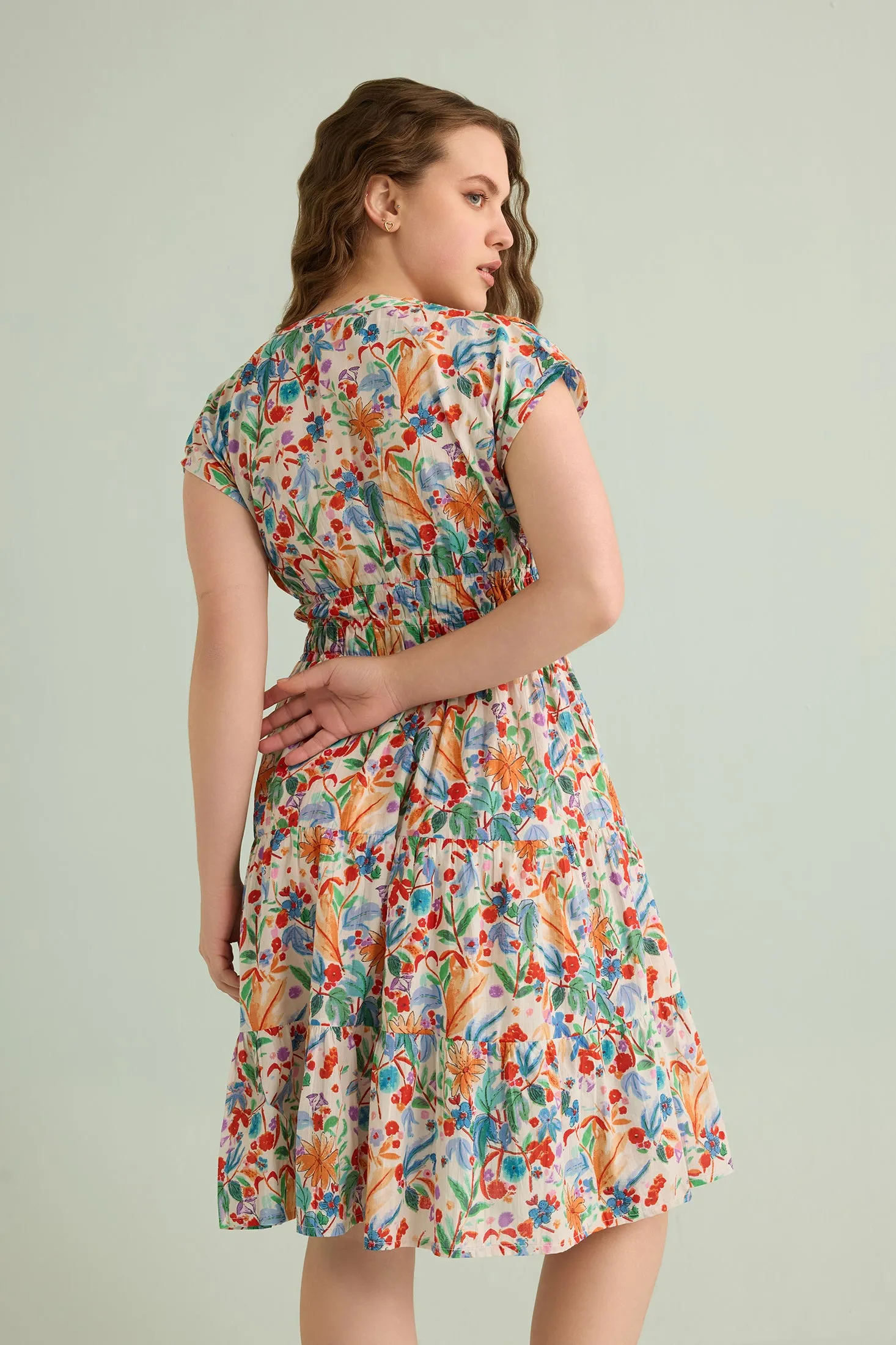 Glorious Morn Empire Waist Dress In Multicolor sold by Myra Bag product image thumbnail 3