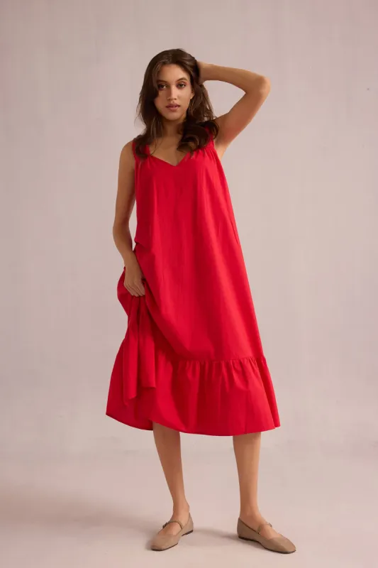 Glowing Diana Sundress In Red sold by Myra Bag