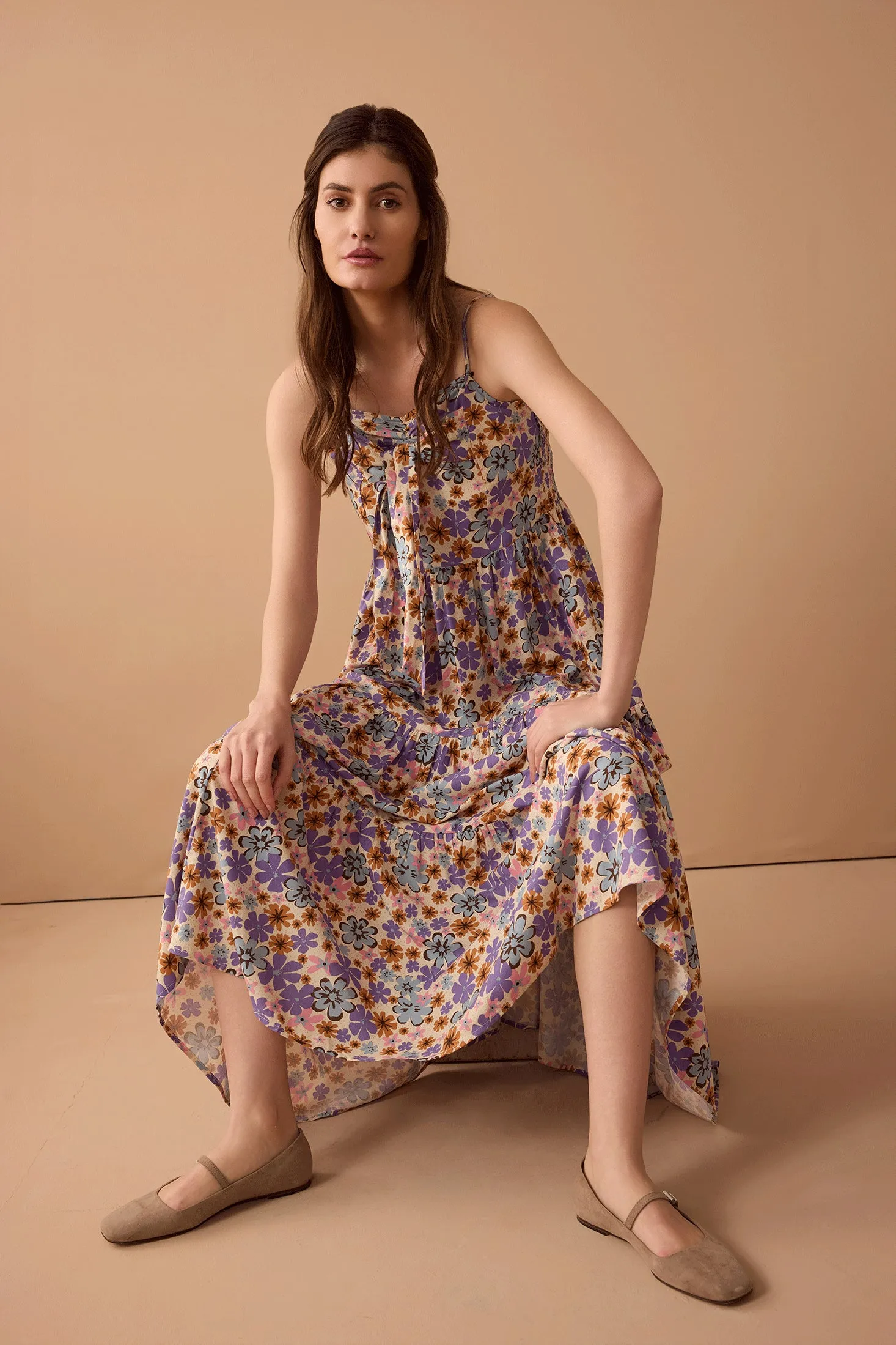 Jocelyn Joy Floral Dress In Purple sold by Myra Bag product image thumbnail 5
