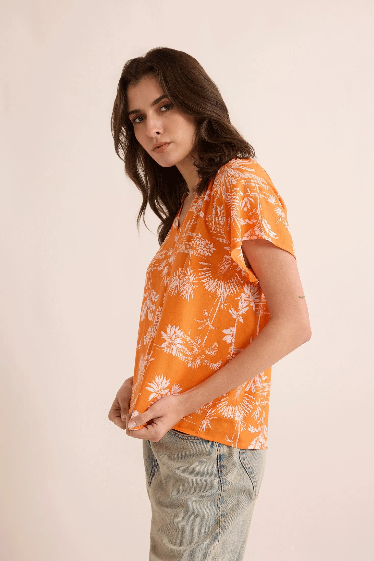 Rebecca's Repose Top In Orange sold by Myra Bag product image thumbnail 2